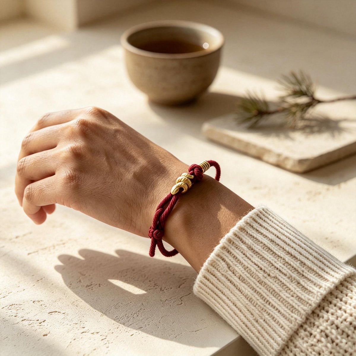 Unisex Red String Snake Charm Bracelet - Adjustable Hand-Braided Gold Plated Protection Bracelet