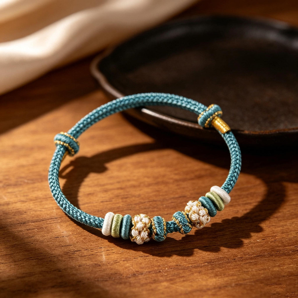 Unisex Tibetan Braided Meditation Bracelet - Handwoven Knot Cord Wristband