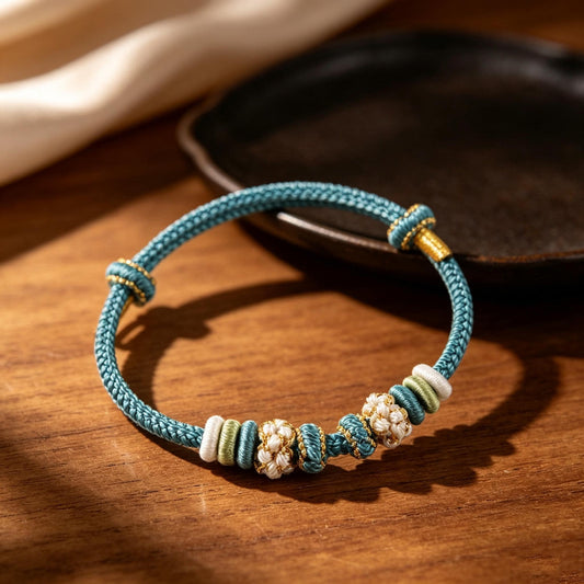 Unisex Tibetan Braided Meditation Bracelet - Handwoven Knot Cord Wristband