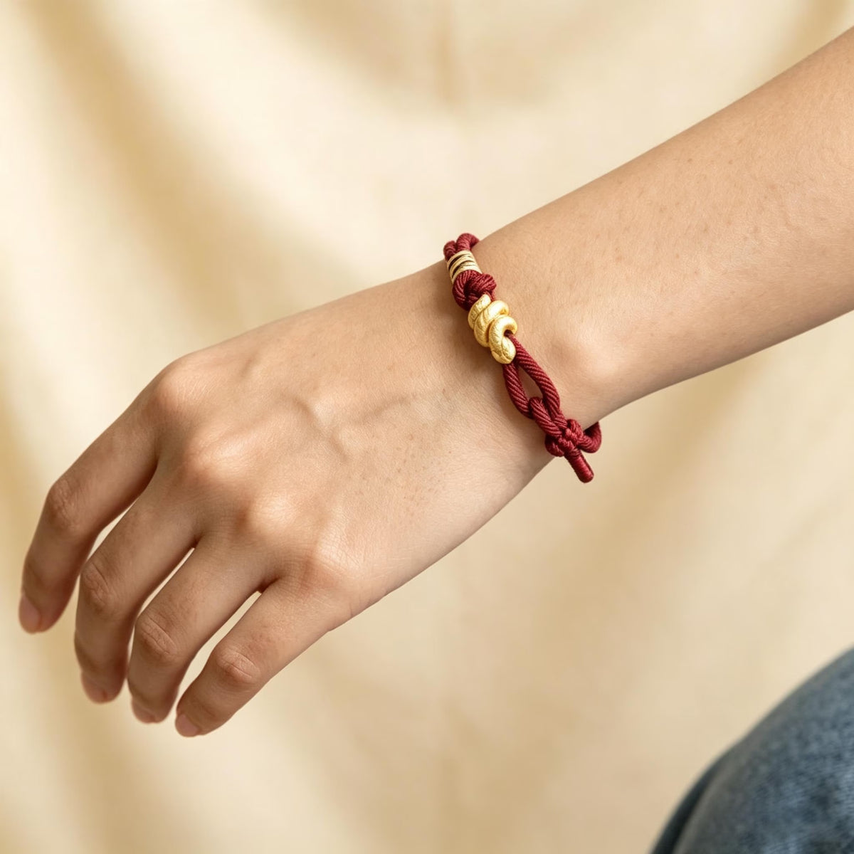 Unisex Red String Snake Charm Bracelet - Adjustable Hand-Braided Gold Plated Protection Bracelet